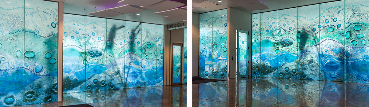 Large format graphics on glass