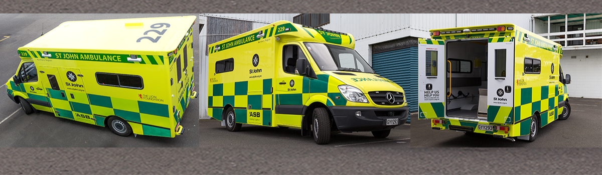 St John ambulances - reflective vehicle graphics are highly visible on the road