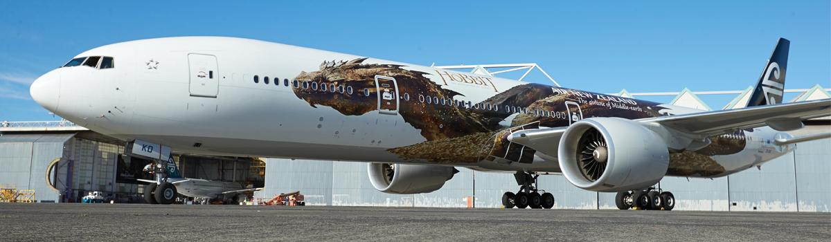Largest aircraft wraps in the world - Lord of the Rings "Smaug" plane - printed and applied by Admark